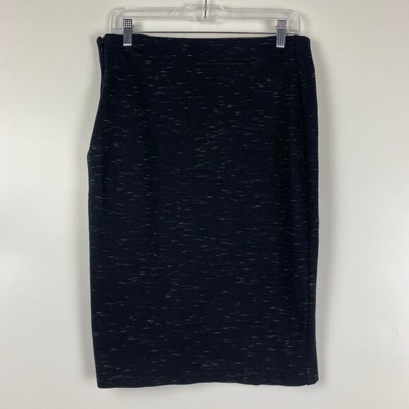 The Savile Row Co Scratched Marble Space Dye Pencil Skirt Black Womens Size 10 - Picture 7 of 10